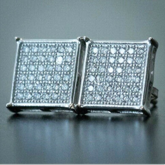 Jewelry - NEW Square 925 Sterling silver Stud Earrings